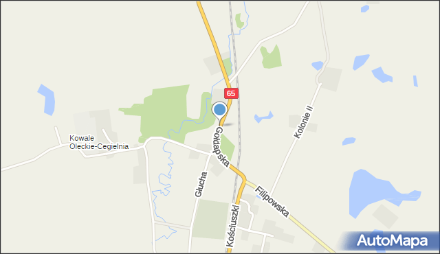 Kowale Oleckie, Gołdapska, mapa Kowale Oleckie