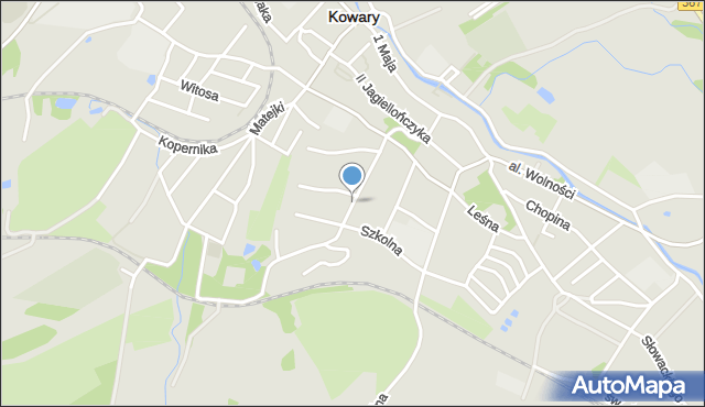 Kowary powiat karkonoski, Górnicza, mapa Kowary powiat karkonoski