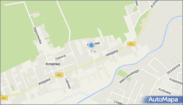 Krosinko gmina Mosina, Górecka, mapa Krosinko gmina Mosina