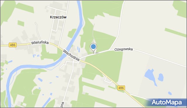 Krzeczów gmina Wierzchlas, Górna, mapa Krzeczów gmina Wierzchlas