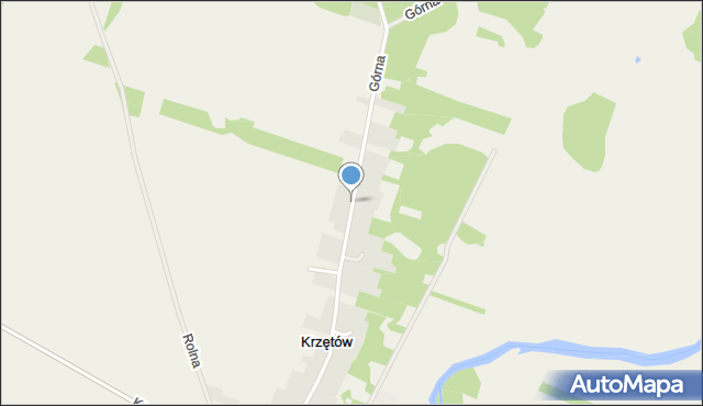 Krzętów, Górna, mapa Krzętów