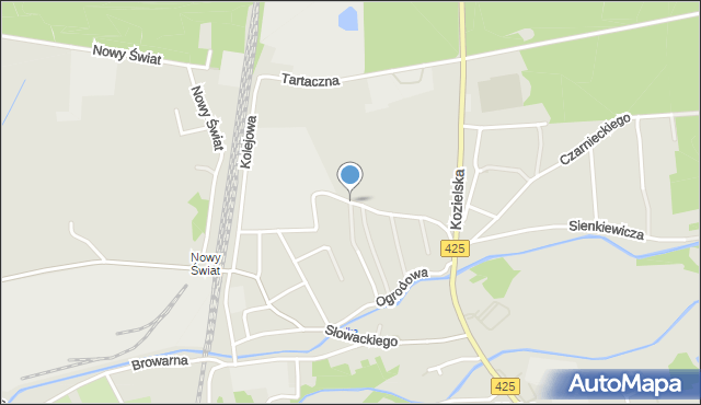 Kuźnia Raciborska, Górnicza, mapa Kuźnia Raciborska