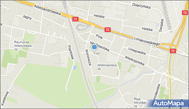 Łódź, Gorzowska, mapa Łodzi