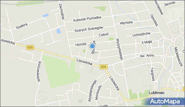 Lubliniec, Górnicza, mapa Lubliniec