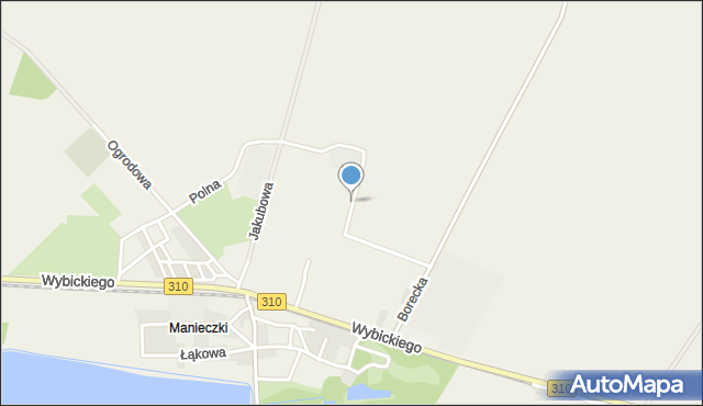 Manieczki, Gospodarcza, mapa Manieczki