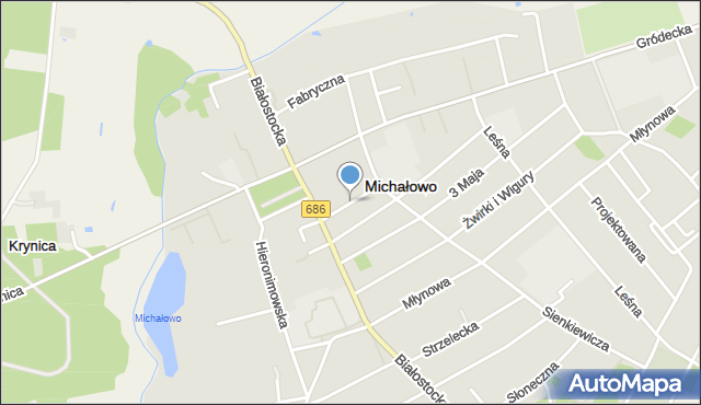 Michałowo powiat białostocki, Górna, mapa Michałowo powiat białostocki