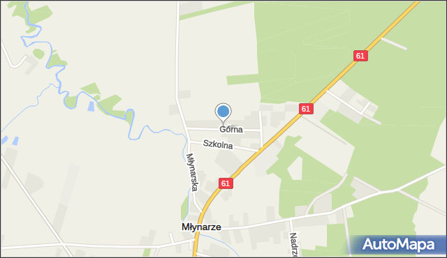 Młynarze powiat makowski, Górna, mapa Młynarze powiat makowski