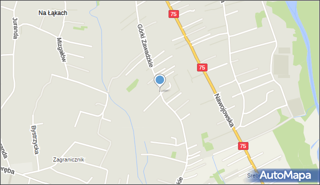 Nowy Sącz, Górki Zawadzkie, mapa Nowego Sącza