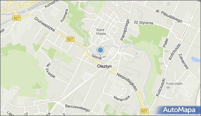 Olsztyn, Górna, mapa Olsztyna