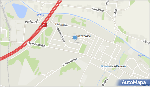 Piekary Śląskie, Gojawiczyńskiej Poli, mapa Piekary Śląskie