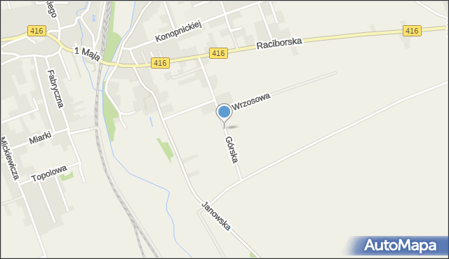 Pietrowice Wielkie, Górska, mapa Pietrowice Wielkie