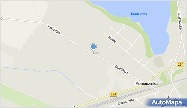 Pobiedziska, Goślińska, mapa Pobiedziska