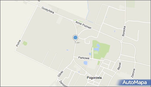 Pogorzela powiat gostyński, Gostyńska, mapa Pogorzela powiat gostyński