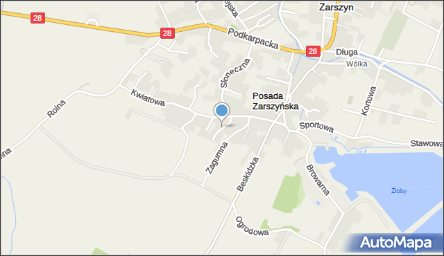 Posada Zarszyńska, Górna, mapa Posada Zarszyńska