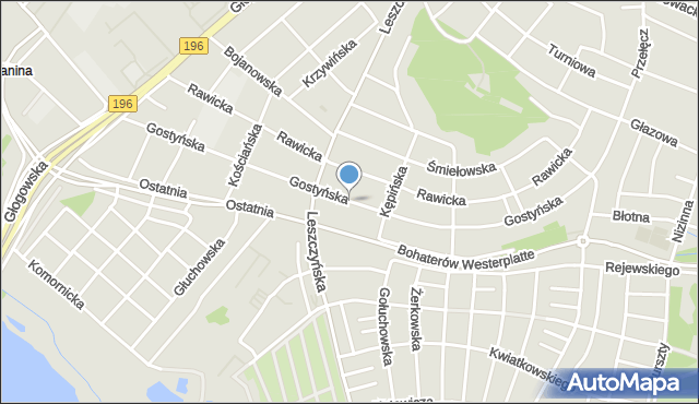 Poznań, Gostyńska, mapa Poznania