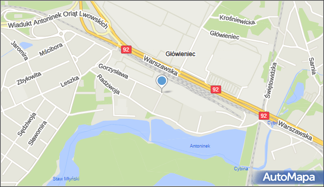 Poznań, Gorzysława, mapa Poznania