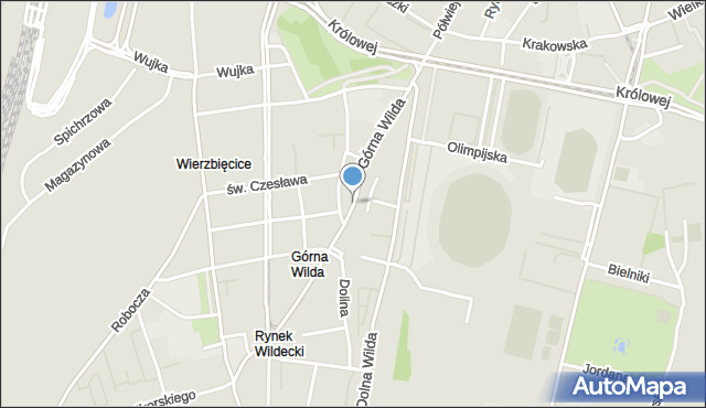 Poznań, Górna Wilda, mapa Poznania