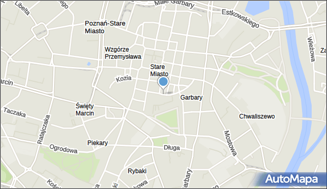 Poznań, Gołębia, mapa Poznania