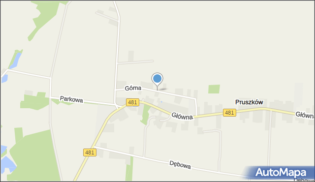 Pruszków gmina Sędziejowice, Górna, mapa Pruszków gmina Sędziejowice