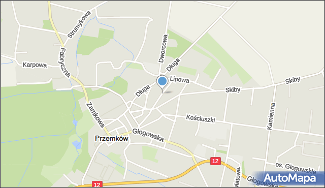 Przemków, Górska, mapa Przemków