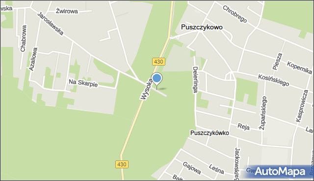 Puszczykowo powiat poznański, Goździkowa, mapa Puszczykowo powiat poznański