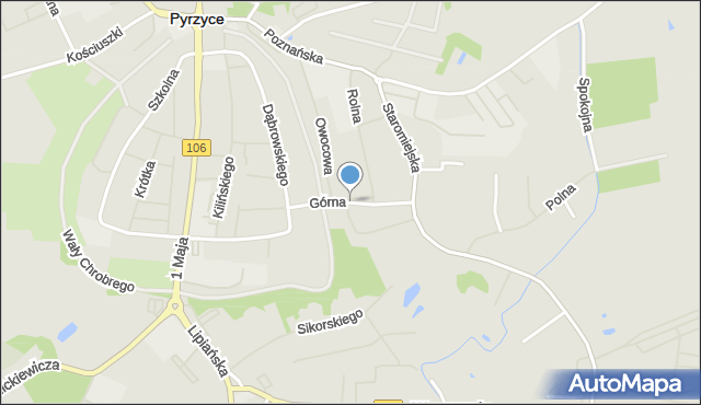 Pyrzyce, Górna, mapa Pyrzyce