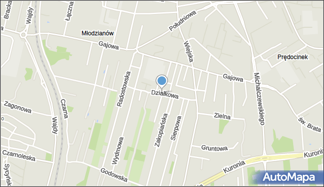 Radom, Góralska, mapa Radomia