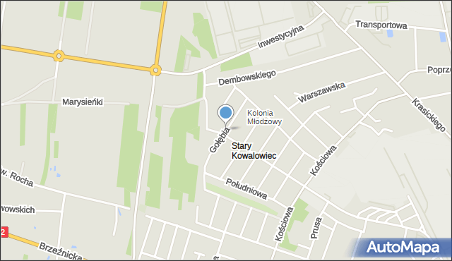 Radomsko, Gołębia, mapa Radomsko