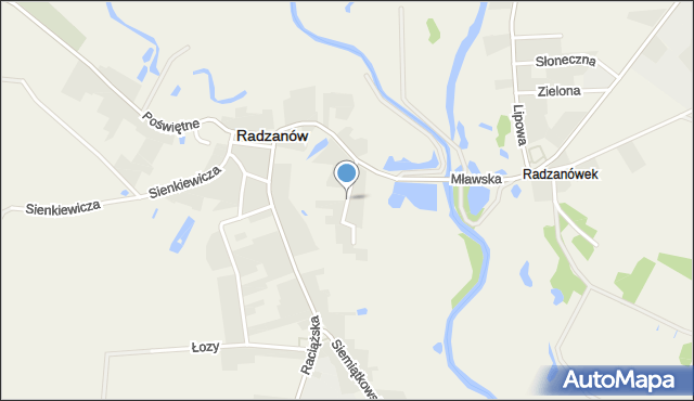 Radzanów powiat mławski, Górna, mapa Radzanów powiat mławski