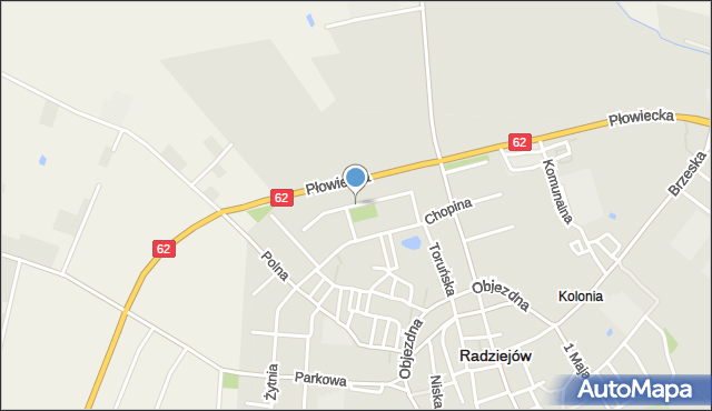 Radziejów, Górczyńskiego Józefa, mapa Radziejów