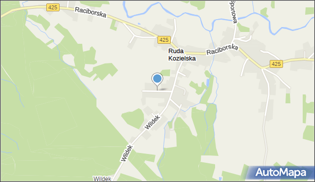 Ruda Kozielska, Górnicza, mapa Ruda Kozielska