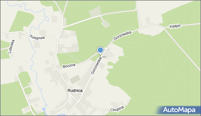 Rudnica gmina Krzeszyce, Gorzowska, mapa Rudnica gmina Krzeszyce