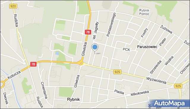 Rybnik, Gogola Mikołaja, mapa Rybnika