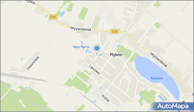 Rybno powiat działdowski, Górna, mapa Rybno powiat działdowski