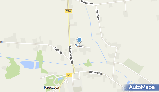 Rzeczyca powiat tomaszowski, Górna, mapa Rzeczyca powiat tomaszowski