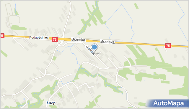 Rzezawa, Górska, mapa Rzezawa