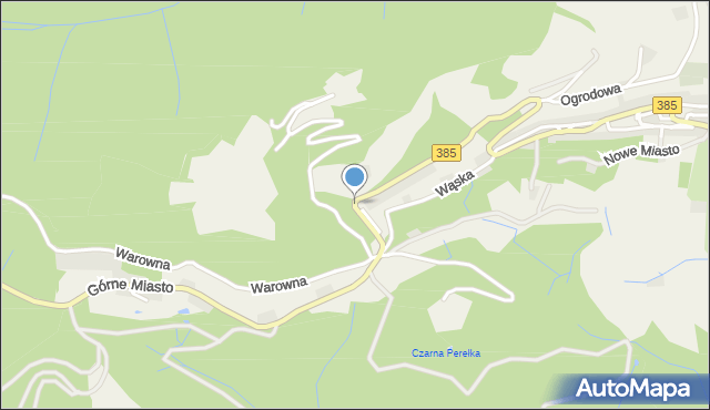 Srebrna Góra gmina Stoszowice, Górne Miasto, mapa Srebrna Góra gmina Stoszowice