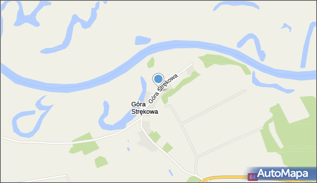 Strękowa Góra, Góra Strękowa, mapa Strękowa Góra