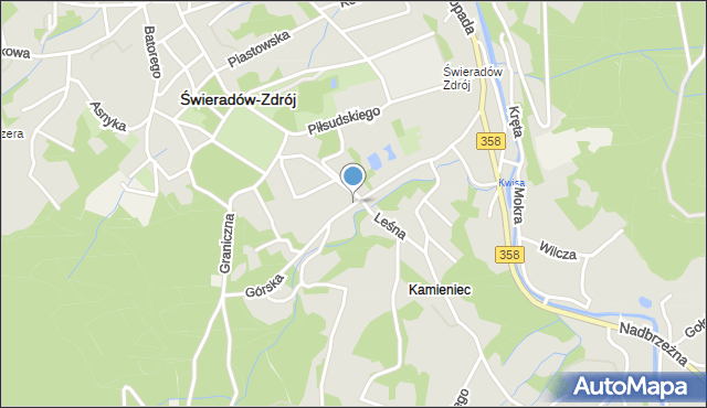 Świeradów-Zdrój, Górska, mapa Świeradów-Zdrój