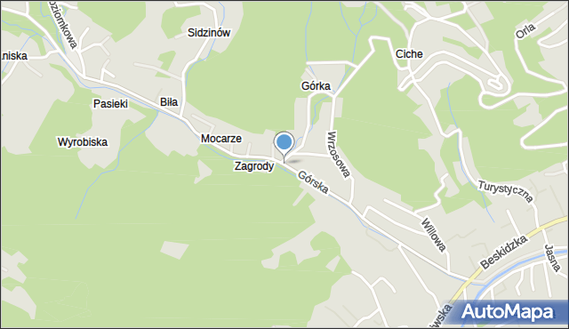 Szczyrk, Górska, mapa Szczyrk
