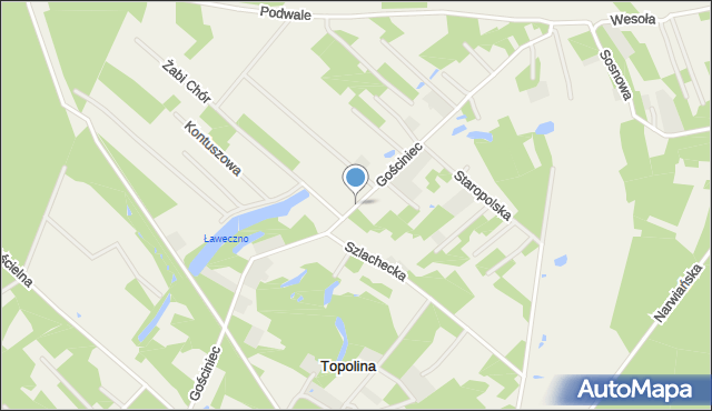 Topolina, Gościniec, mapa Topolina