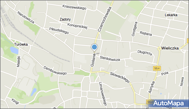 Wieliczka, Goliana Zygmunta, ks., mapa Wieliczka