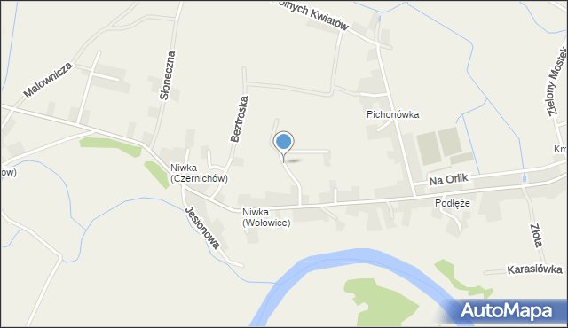 Wołowice, Górne Łąki, mapa Wołowice