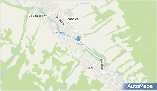 Żabnica gmina Węgierska Górka, Górska, mapa Żabnica gmina Węgierska Górka