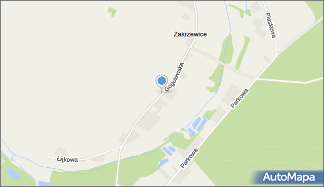 Zakrzewice, Gogolewska, mapa Zakrzewice