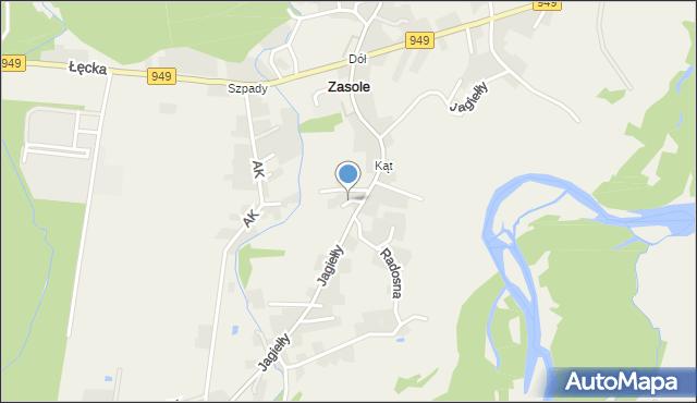 Zasole, Gołębia, mapa Zasole