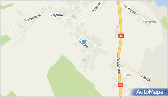 Zbytków, Górnicza, mapa Zbytków