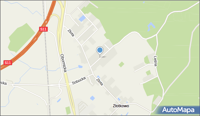 Złotkowo, Gogulcowa, mapa Złotkowo