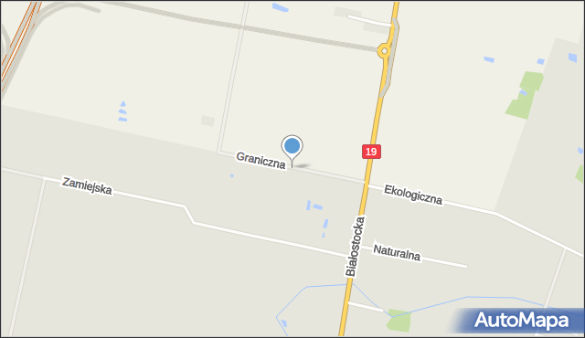 Bielsk Podlaski, Graniczna, mapa Bielsk Podlaski