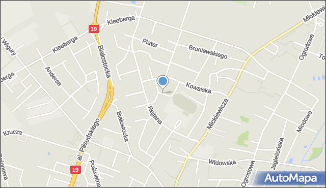 Bielsk Podlaski, Grunwaldzka, mapa Bielsk Podlaski